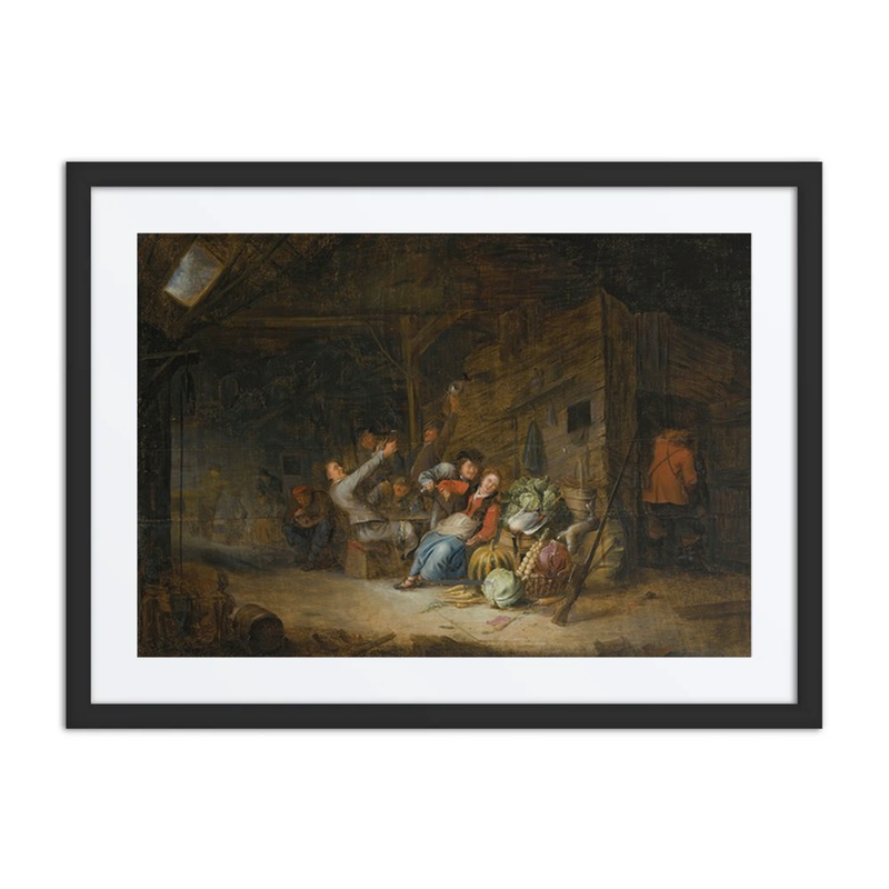 A Barn Interior with Figures