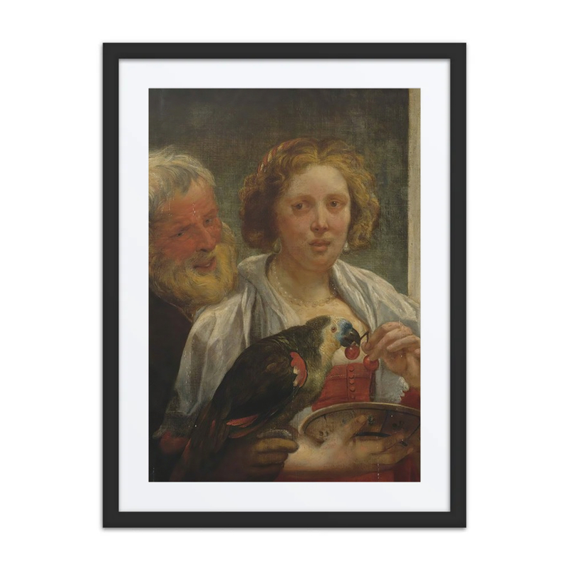 A Bearded Man and a Woman with a Parrot