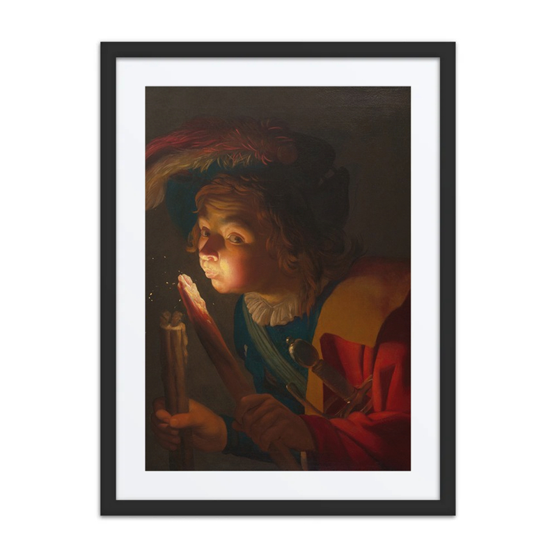 A Boy Blowing on a Firebrand