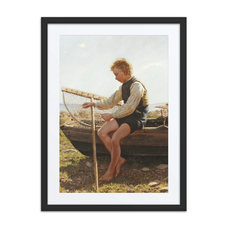A Boy Mending a Net