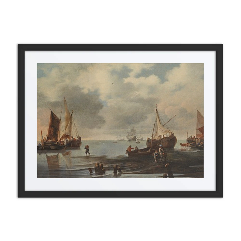 A Calm with Ships and Fishermen