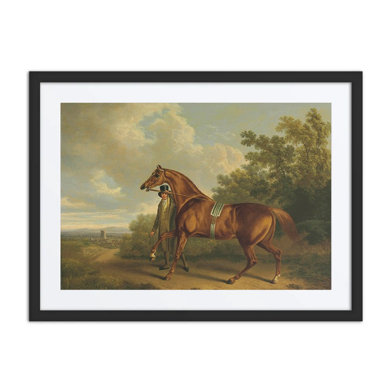 A Chestnut Hunter and His Groom in a Landscape