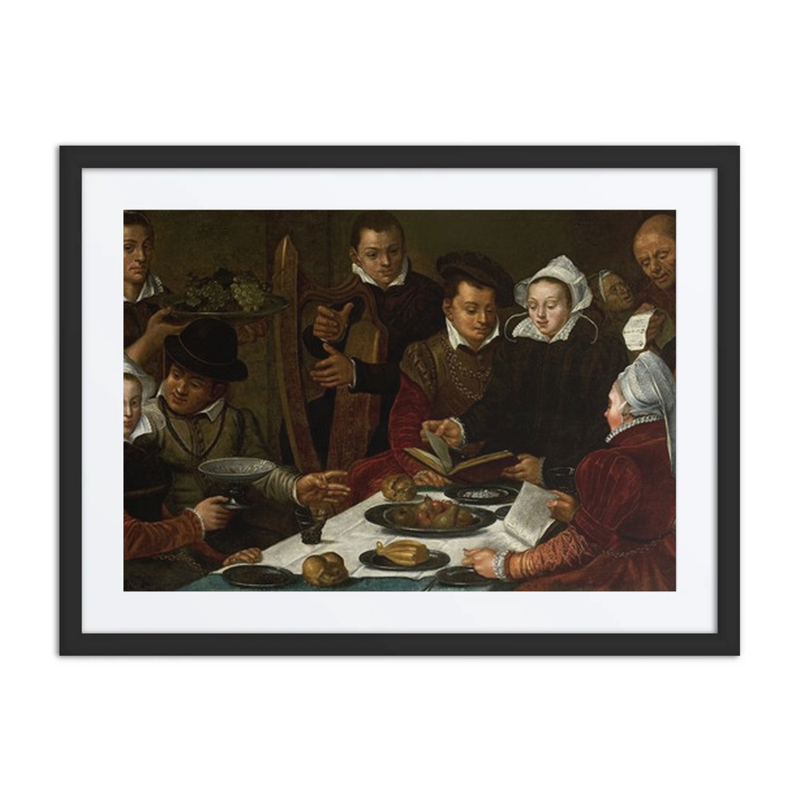A Company at Table with Musicians