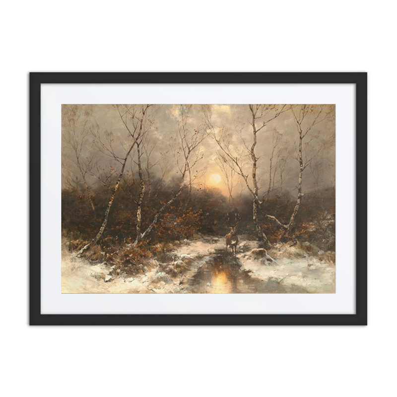 A Deer in a Forest by Moonlight