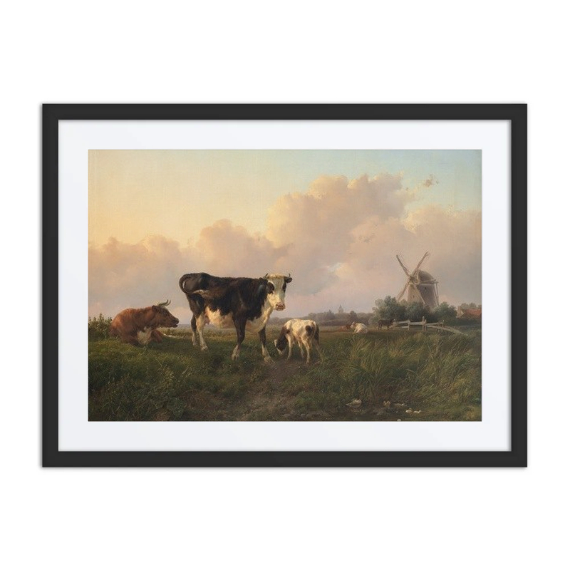 A Flat Landscape with Cattle