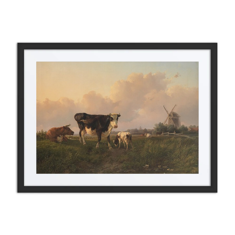 A Flat Landscape with Cattle