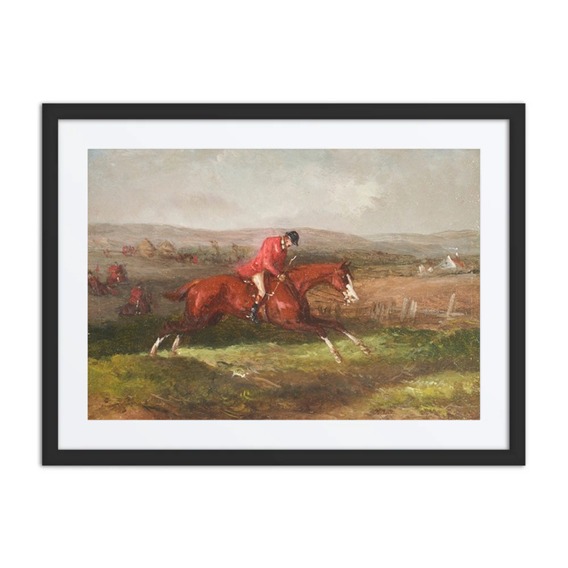 A Fox Hunter Jumping a Ditch