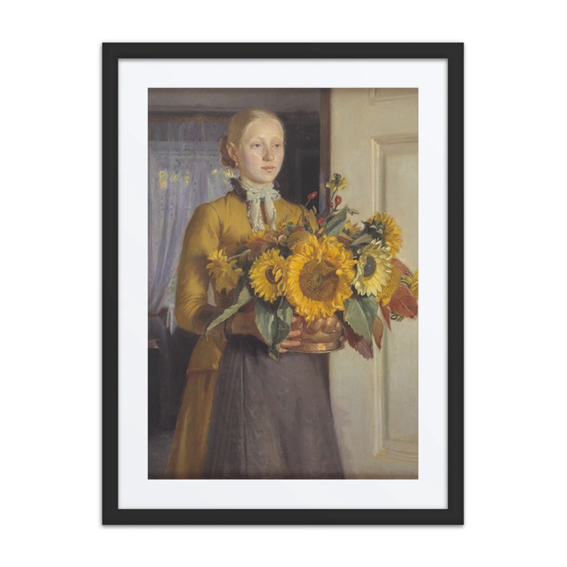 A Girl with Sunflowers