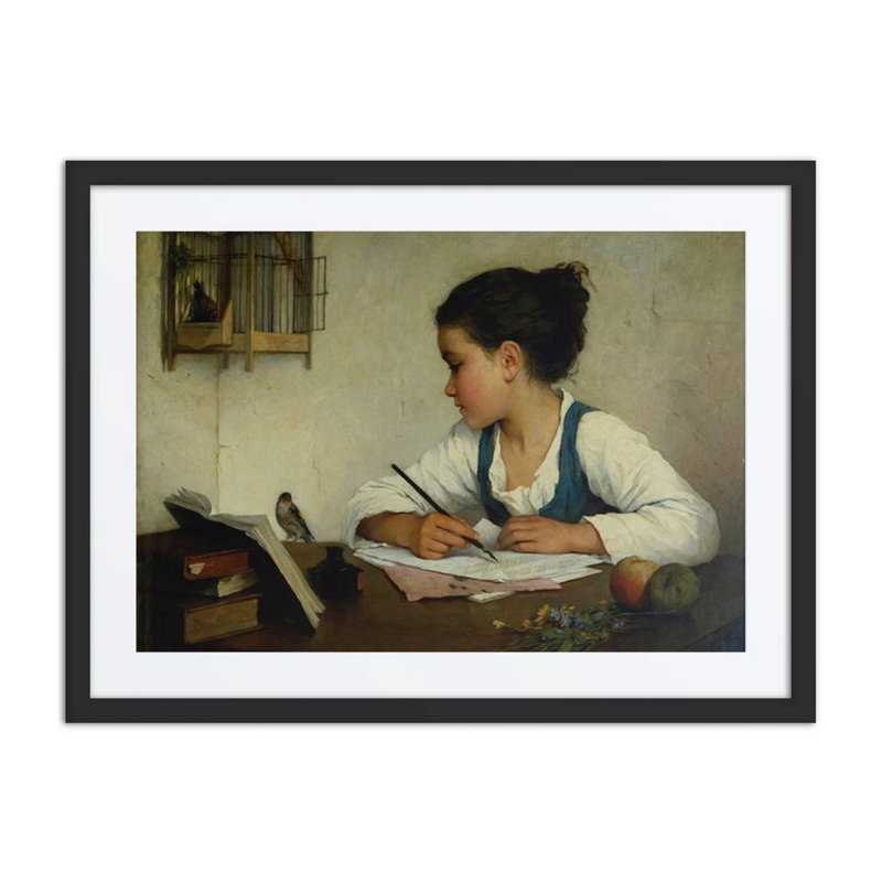 A Girl Writing; the Pet Goldfinch
