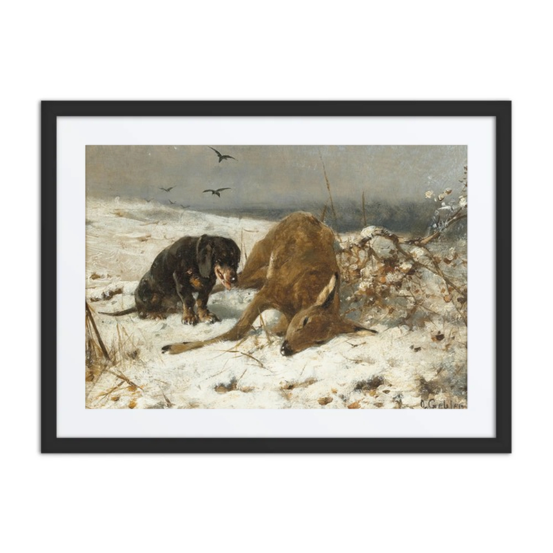 A Hound with Dead Deer