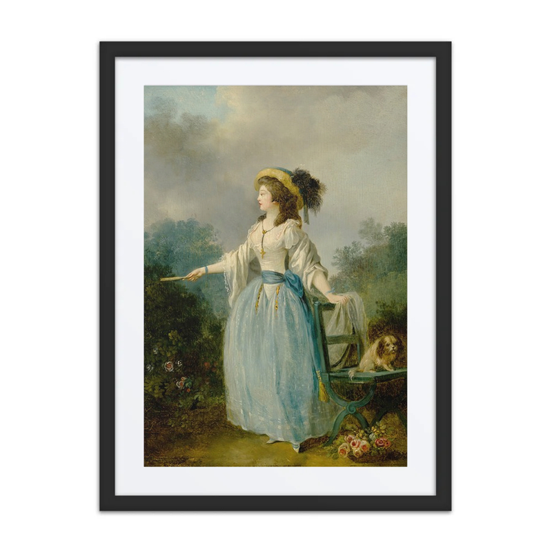 A Lady in a Garden with Her Dog