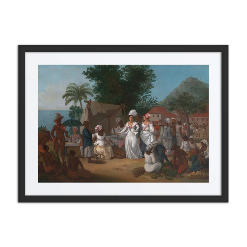 A Linen Market with a Vegetable Seller in the West Indies