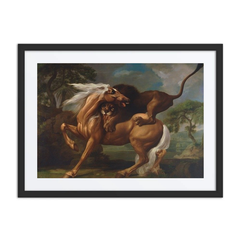 A Lion Attacking a Horse