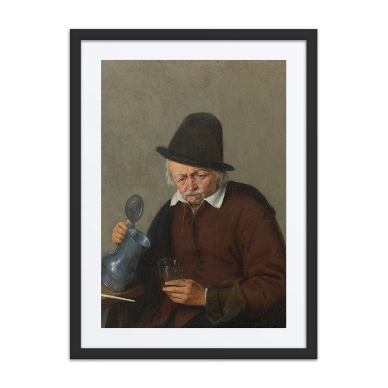 A Man Holding a Tankard and a Glass