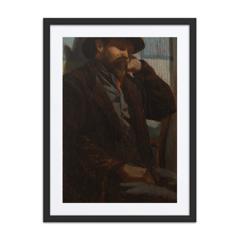 A Man Seated and Asleep