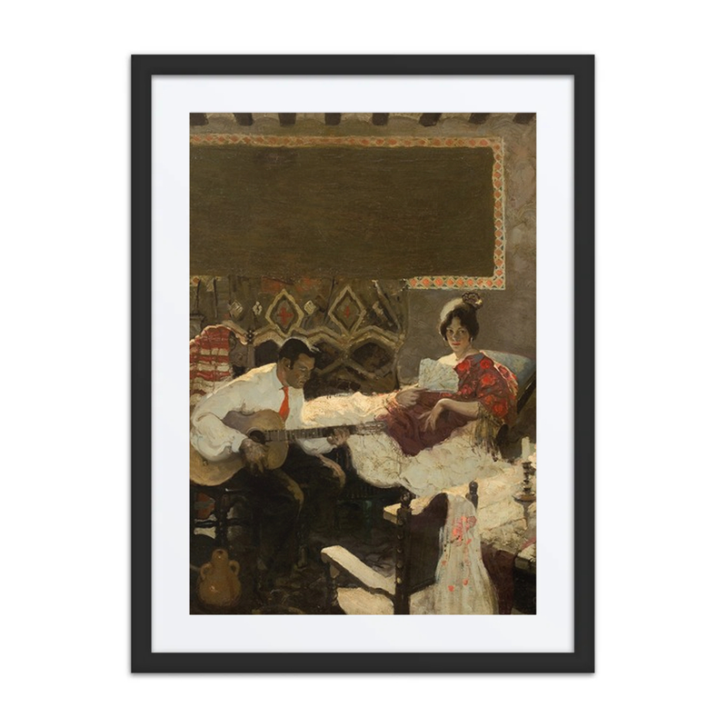 A Man Serenading a Woman