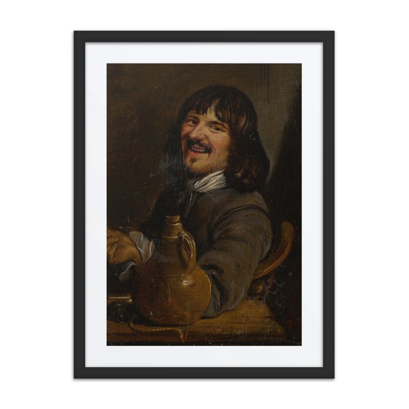 A Man Smoking and Drinking
