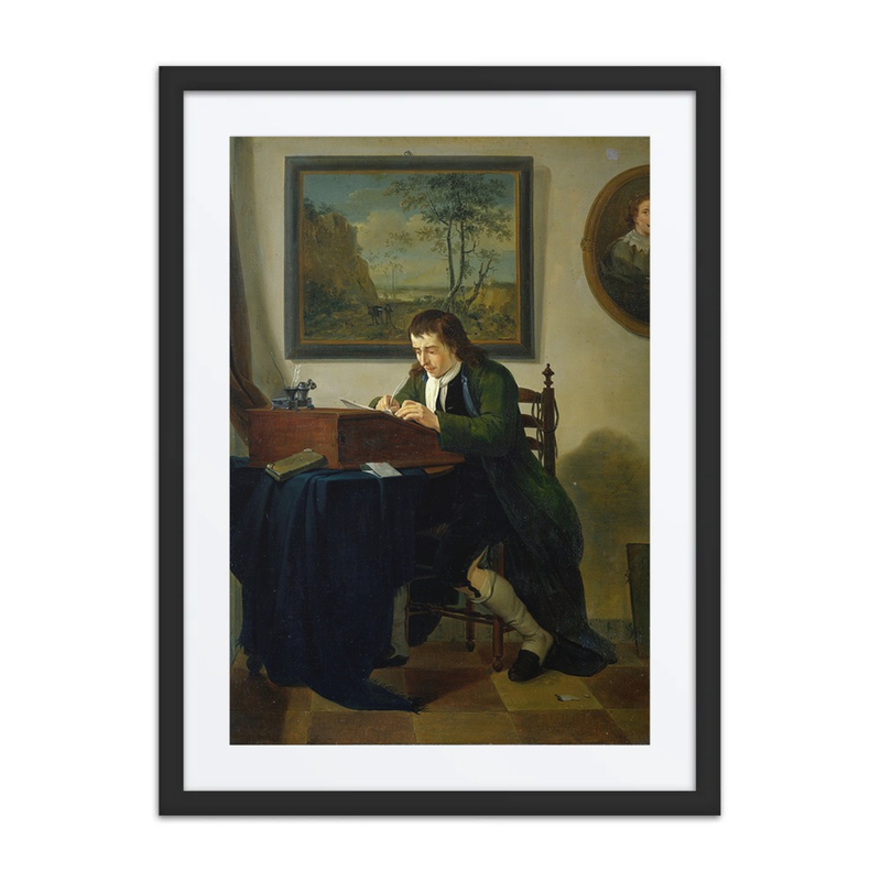 A Man Writing at His Desk