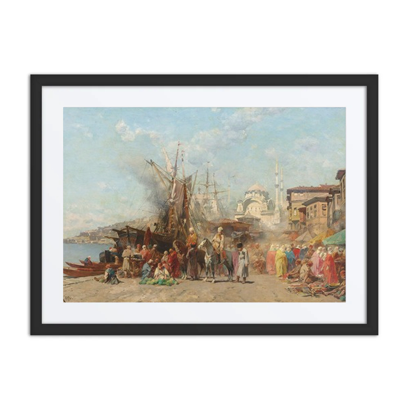 A Market Before Nusretiye Camii Mosque in Tophane, Constantinople