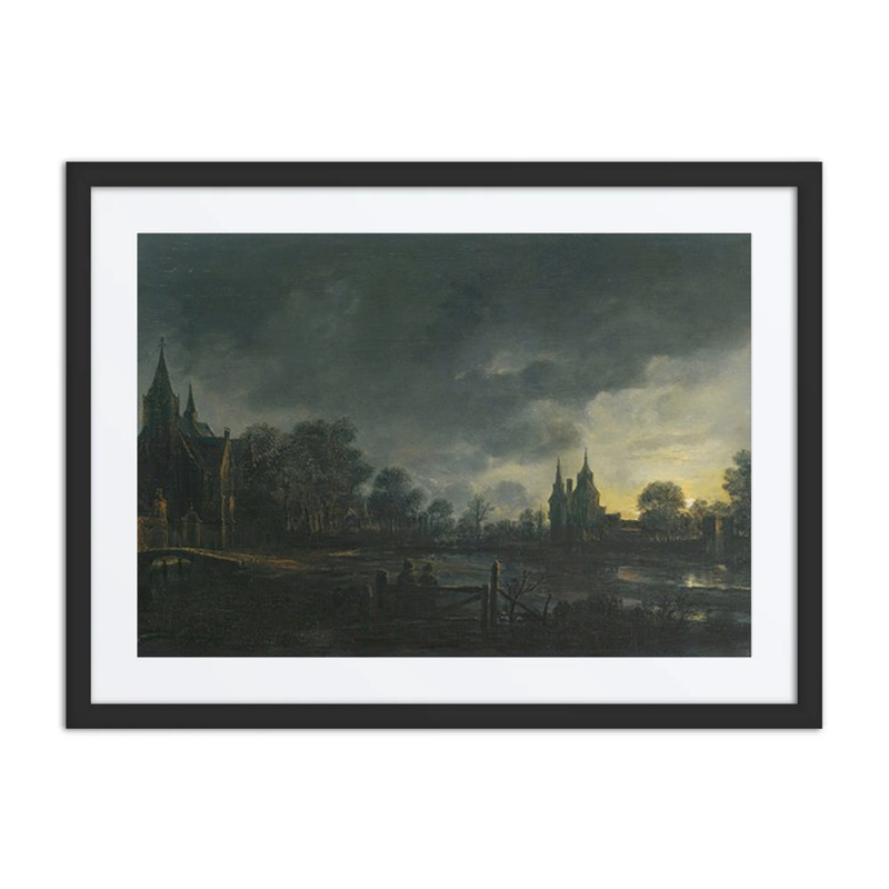 A Moonlit River Landscape