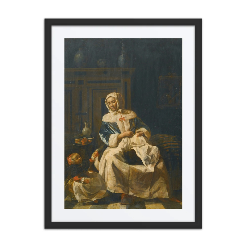 A Mother and Child in an Interior