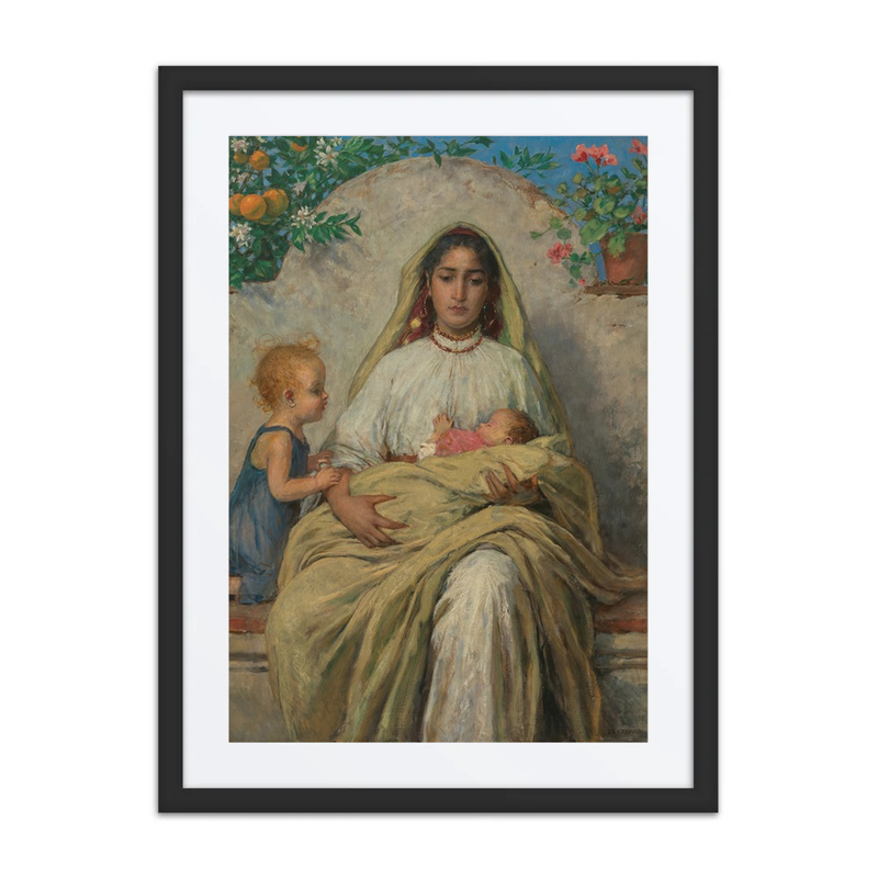 A Mother with Children on Southern Veranda