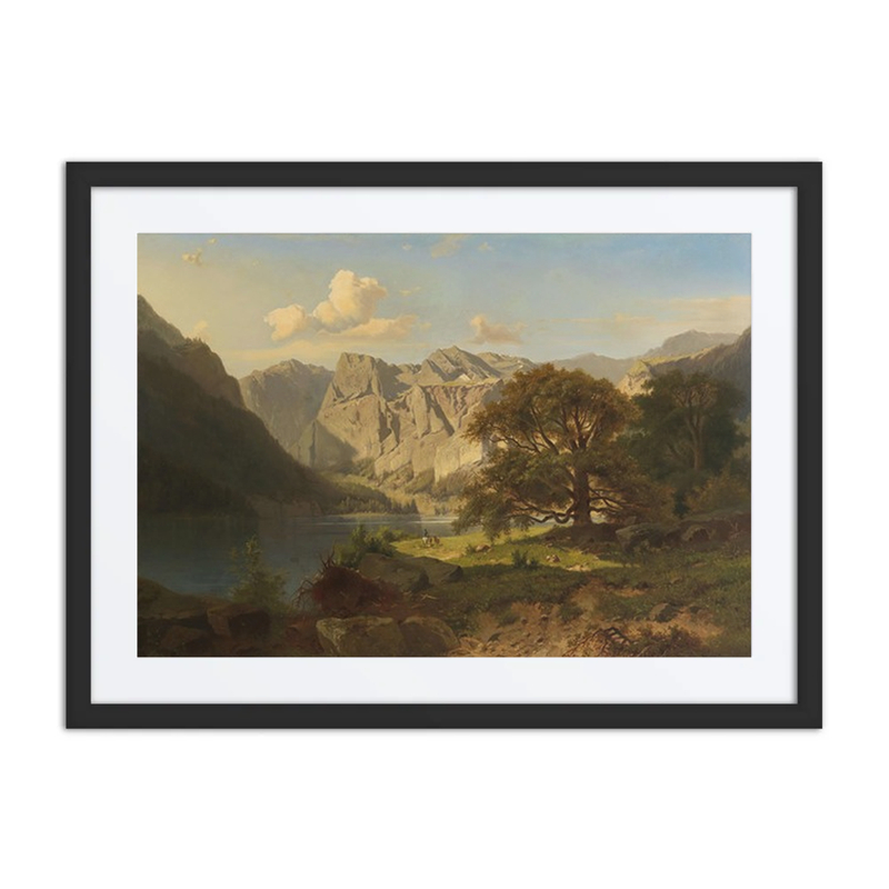 A Mountain Lake with Shepherds