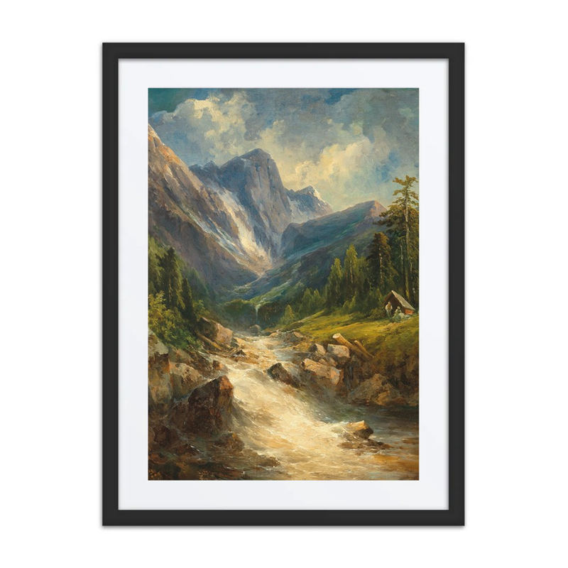 A Mountain Landscape with River