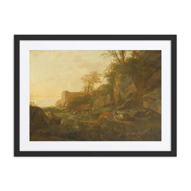 A Mountainous Landscape with Cattle