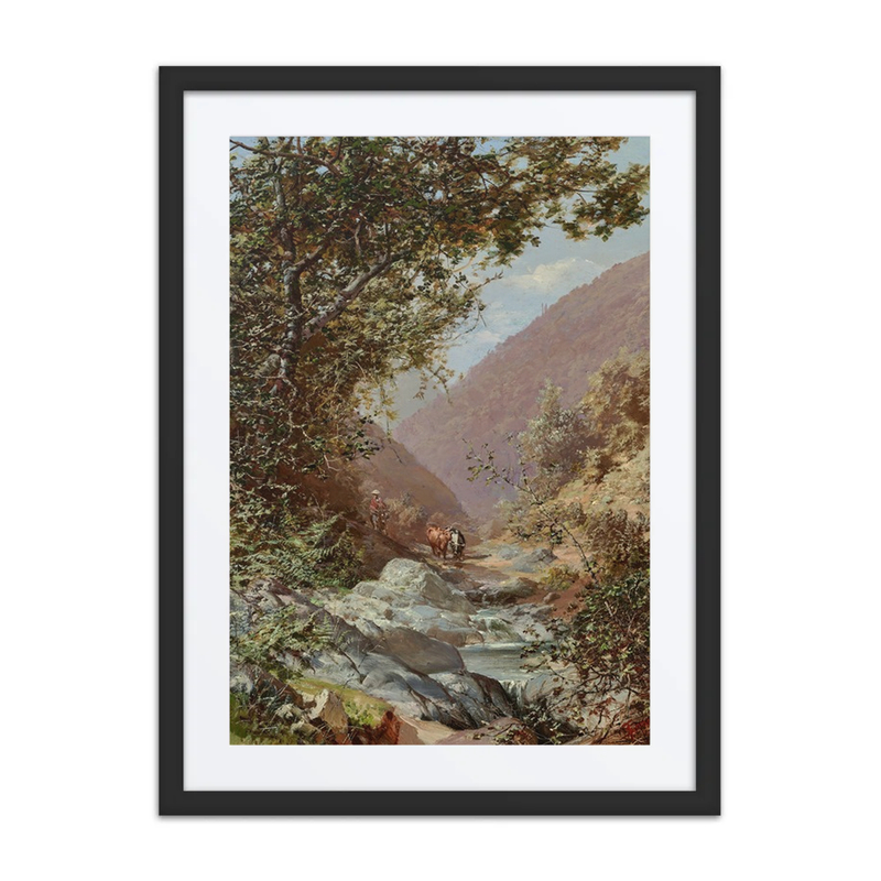 A Muleteer and Two Oxen in an Andean Valley