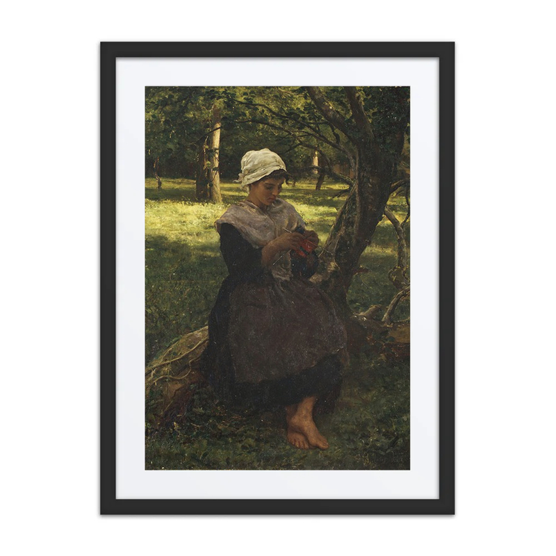 A Peasant Girl Knitting