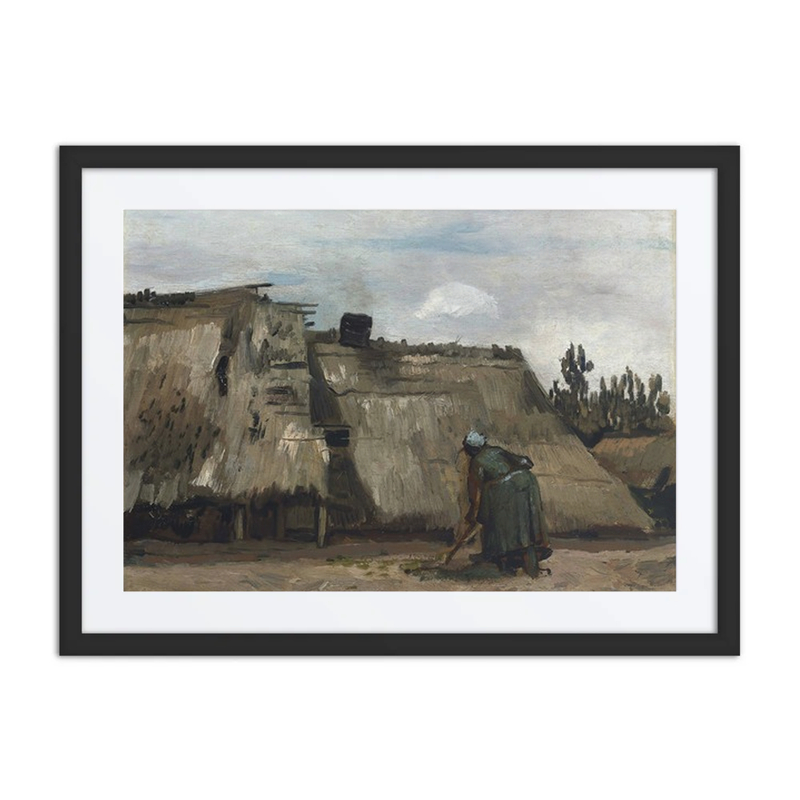 A Peasant Woman Digging in Front of Her Cottage