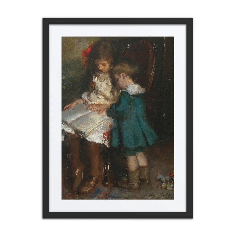 A Reading Lesson, Two Siblings
