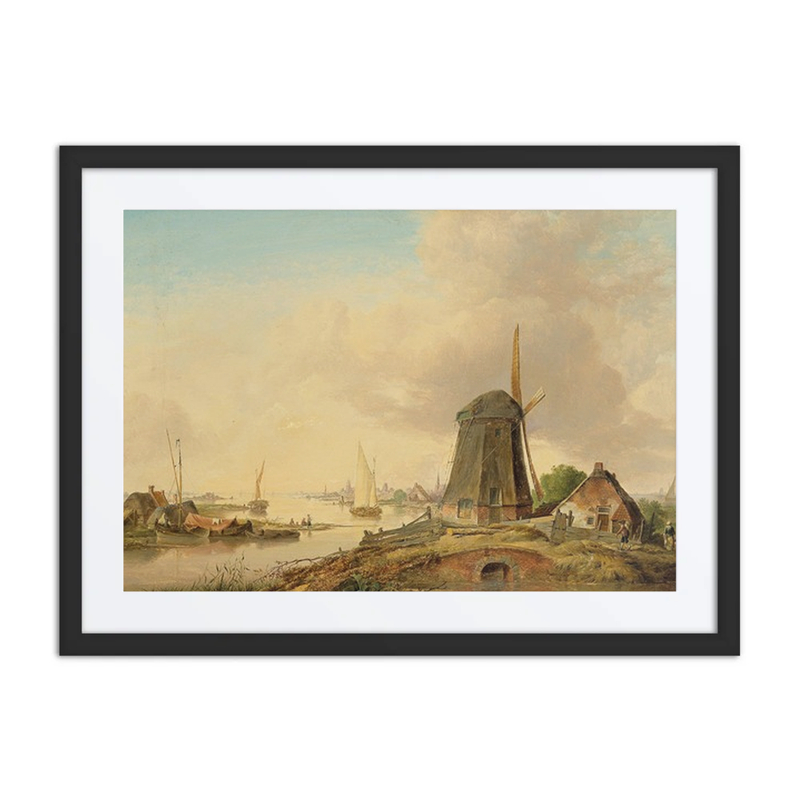 A River Landscape with a Windmill