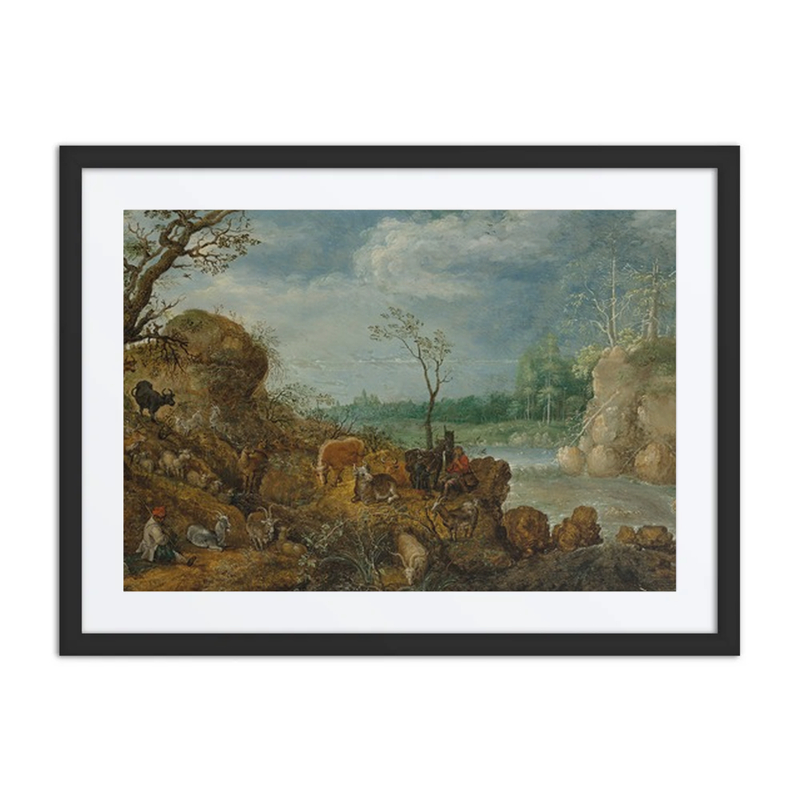 A River Landscape with Shepherds Making Music Among Animals