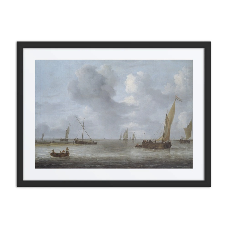 A River Scene with Shipping