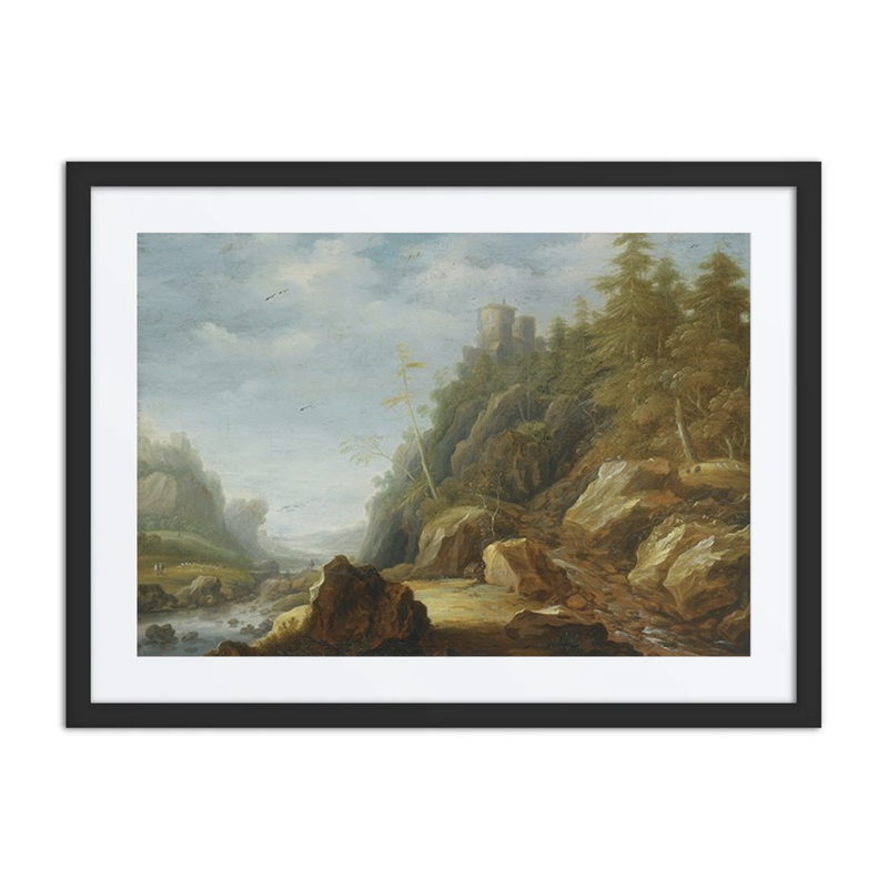 A Rocky Mountain Landscape with a Stronghold