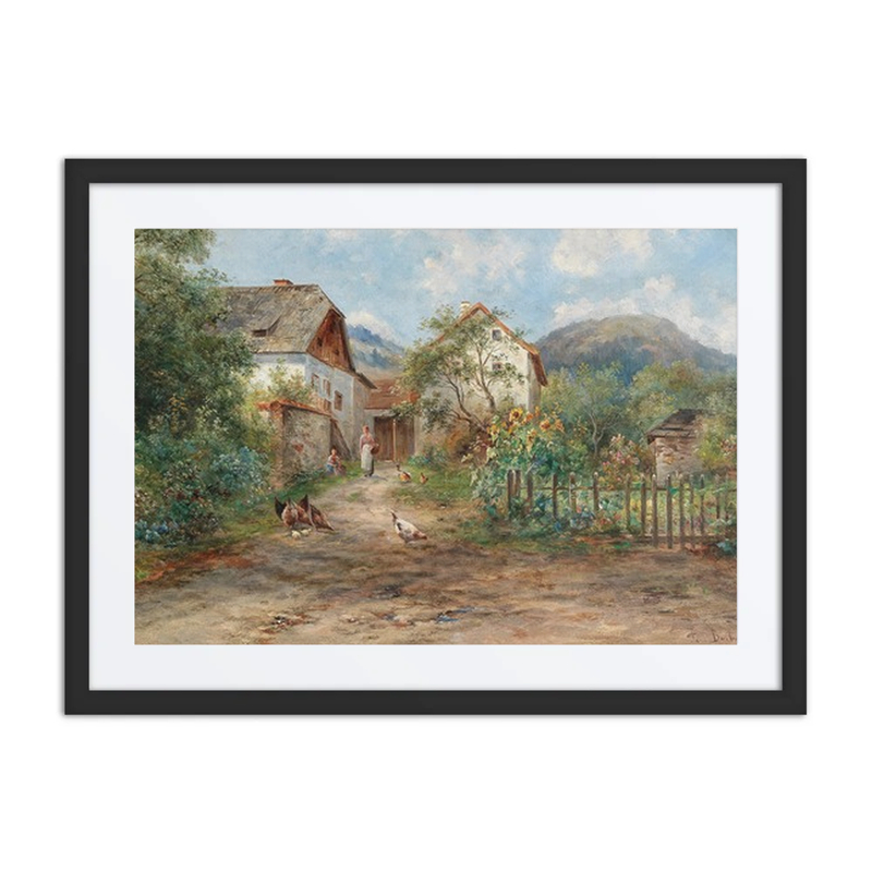A Rustic Garden in Blossom in the Countryside