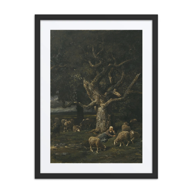 A Shepherdess and Her Sheep