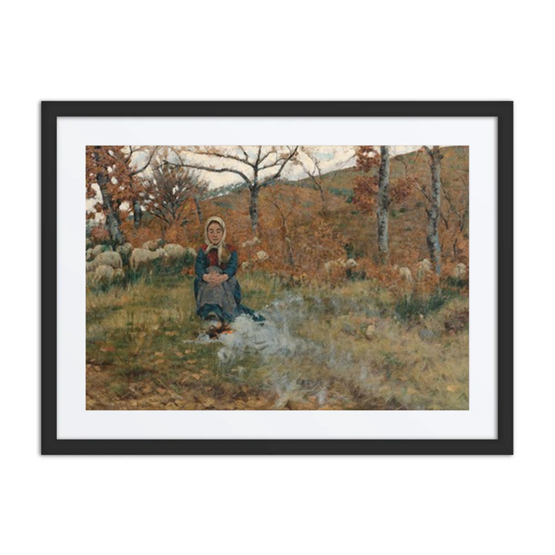 A Shepherdess with Her Flock