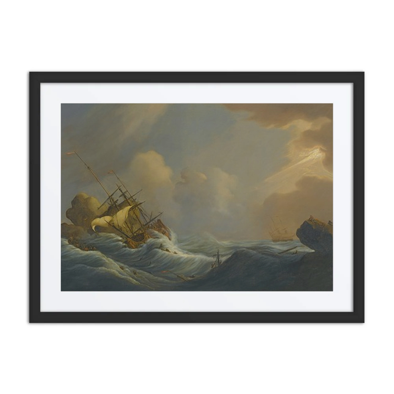 A Shipwreck in a Heavy Storm with Another Ship in the Distance