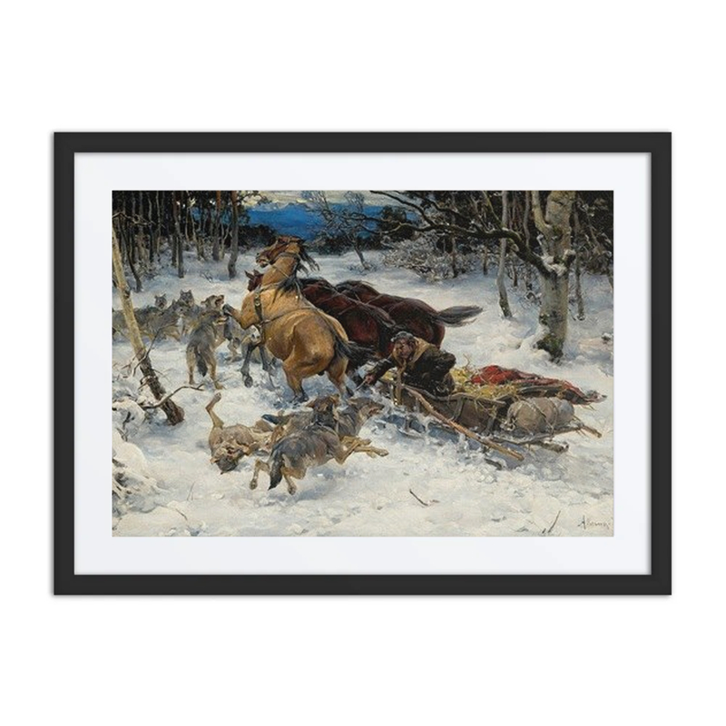 A Sledge Under Attack by Wolves