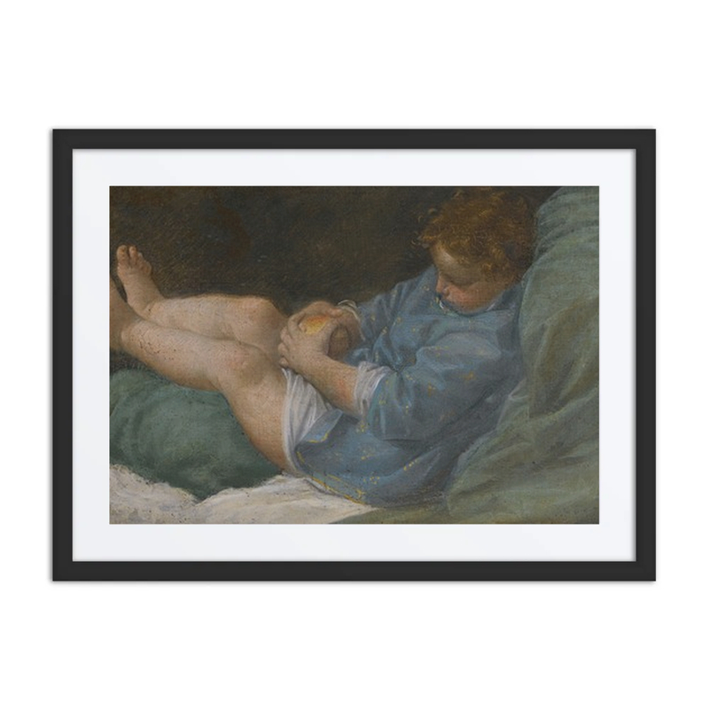 A Sleeping Boy Holding an Apple