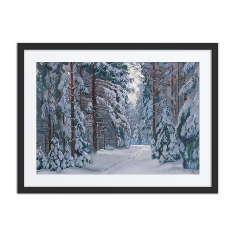 A Snowy Path in the Forest