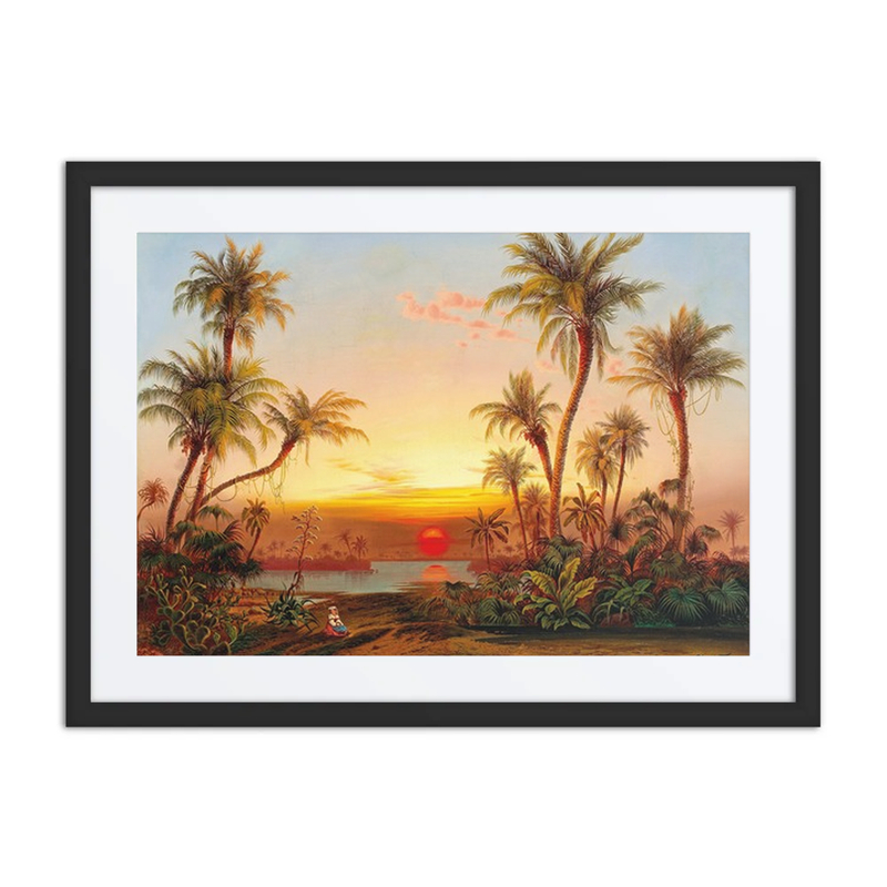 A Southern Landscape with Palms at Sunset