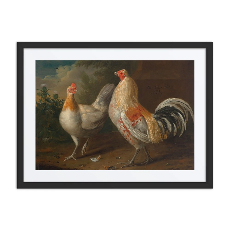 A Sporting Cockerel and Hen