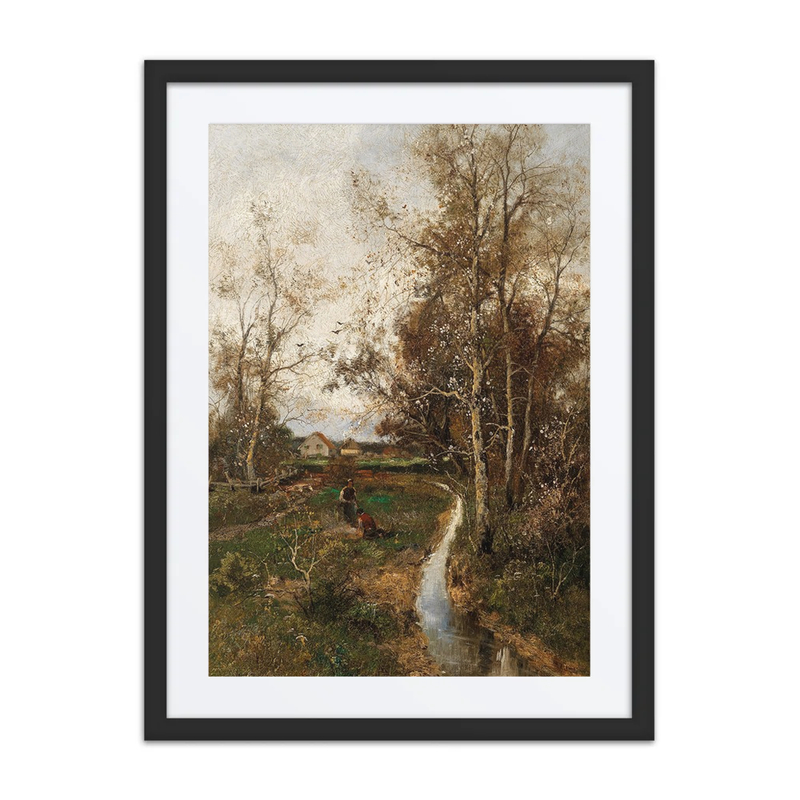 A Springtime Landscape with a Creek