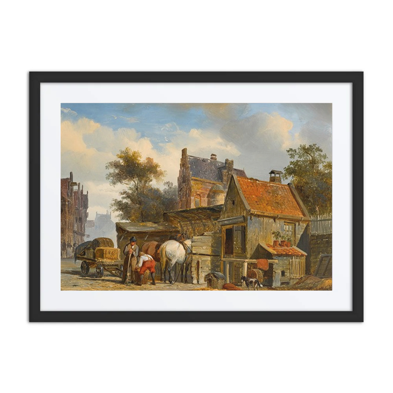 A Street Scene with a Blacksmith at Work