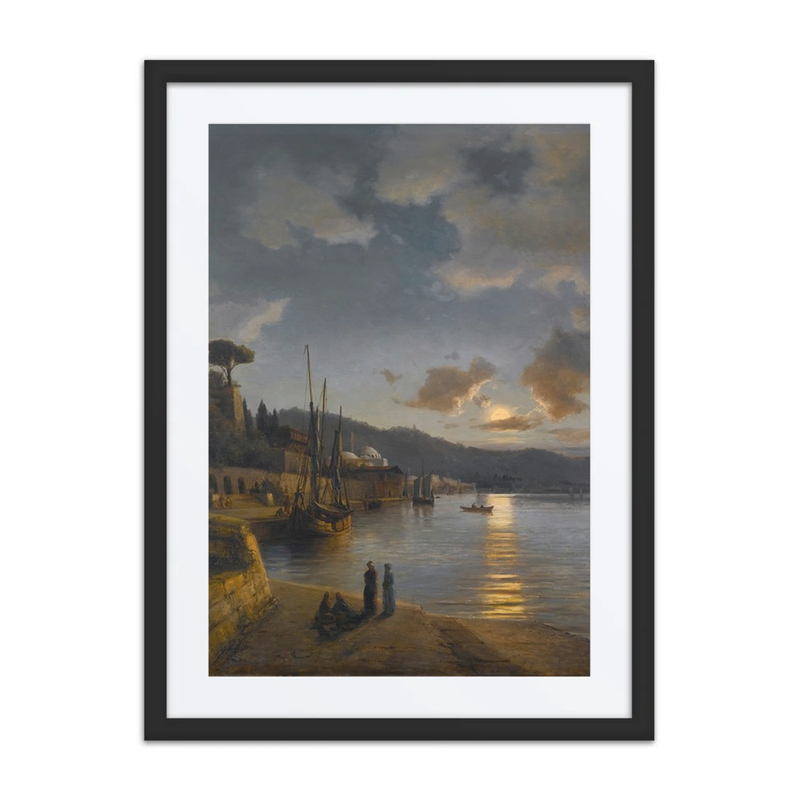 A Turkish Harbour by Moonlight