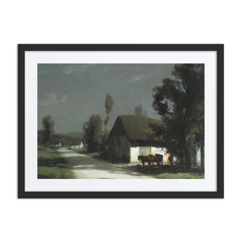 A Village Road in the Moonlight